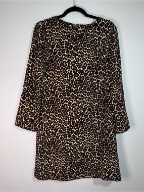 J.Crew Factory Size 6 Leopard Animal Print Crepe Shift Dress NWT
